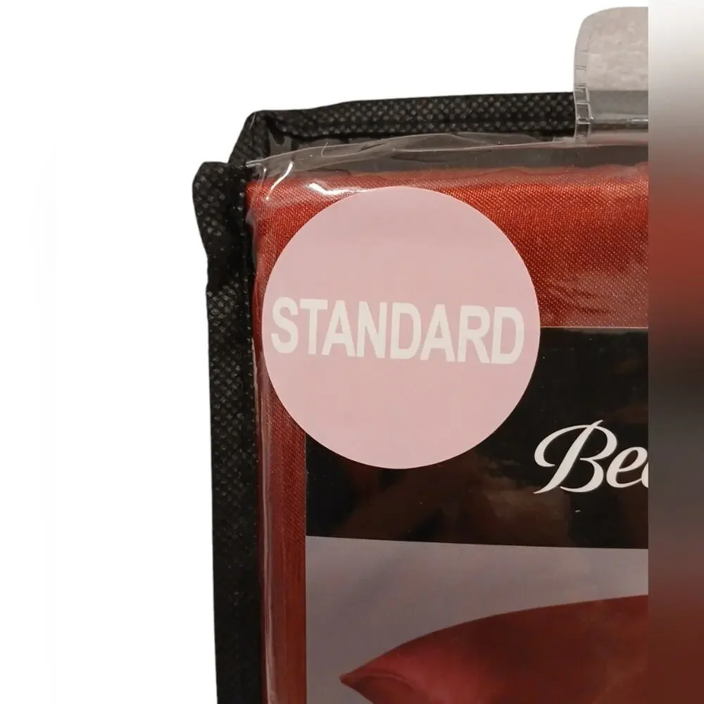 2 Pc Beautyrest STANDARD Satin Pillowcases Dark RED‎ Silky Therapeutic Hair Skin